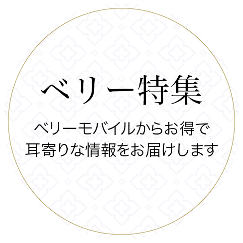 ベリー特集 ベリーモバイルからお得で耳寄りな情報をお届けします