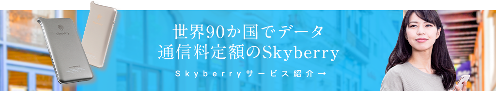 世界90か国でデータ通信料定額のSkyberry